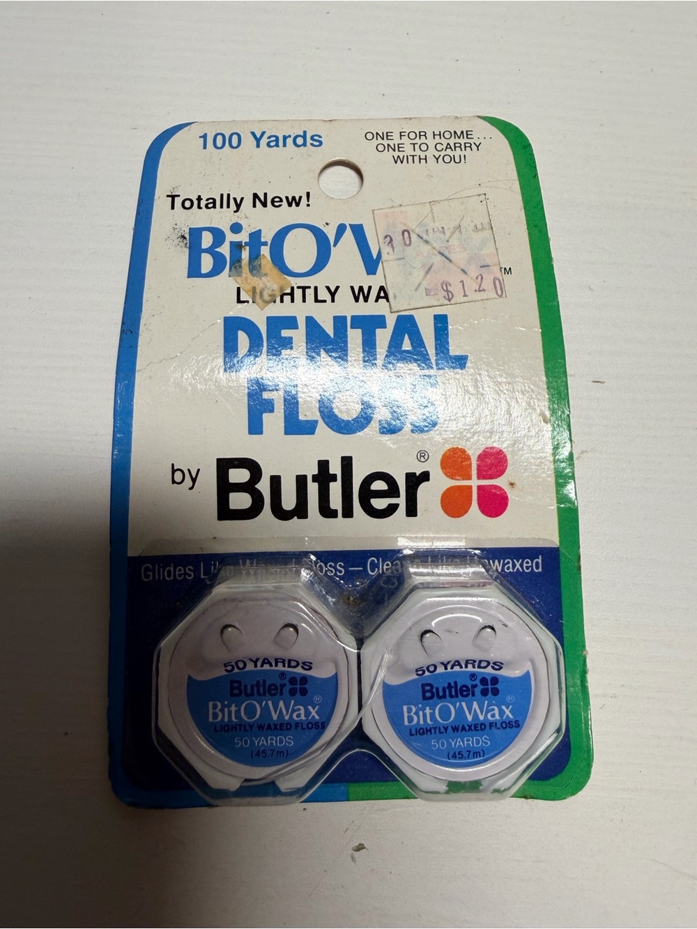 Vintage Butler Lightly Waxed Floss 100 Yards 2 Packs Of 50 Yards Bit O Wax Floss